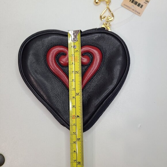 NWT Vintage Love Moschino Black Zip Around Wallet Heart Pouch Coin Purse - Picture 7 of 8